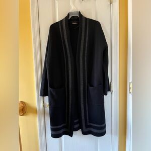J. McLaughlin Black and Gray Knit Long Cardigan